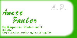 anett pauler business card